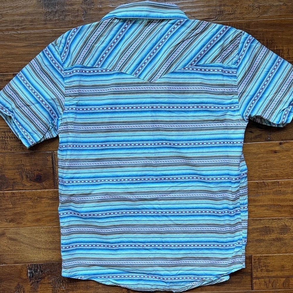 Pendleton Men's Multicolor Striped Button Down Shirt with Pearl snap buttons, M - Picture 7 of 7